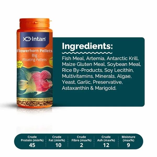 Intan Growel Flowerhorn Pellets 150g — Big - Image 3
